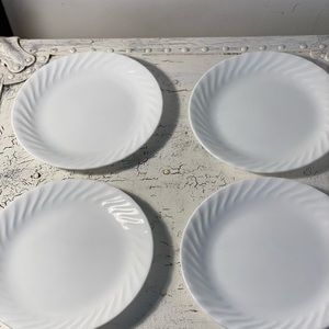 4  Corelle 9” White Swirl Enhancement